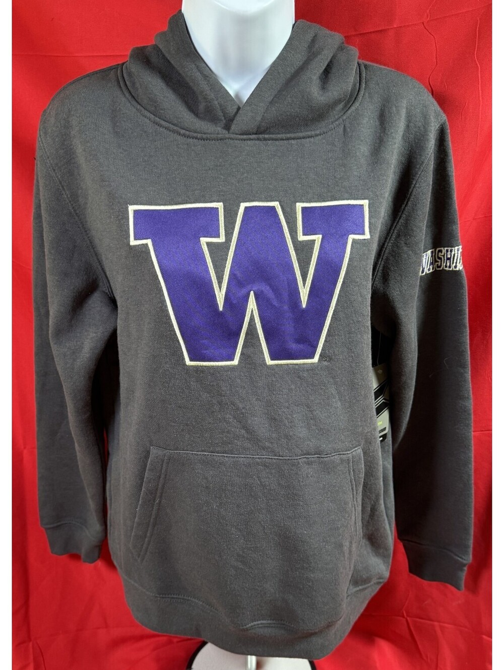 Colosseum Washington Huskies Pullover Hoodie Gray Youth Large (16 - 18) NWT